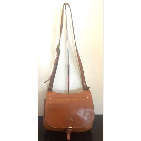 Patricia Nash Saddle Crossbody Leather Bag  London Heritage Collection Brown - Picture 1 of 15